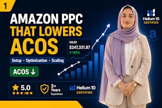 manage amazon PPC, lower acos, increase sales and optimize campaigns