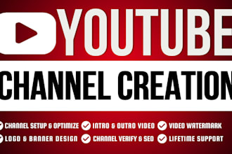 create youtube channel and setup, logo, channel art