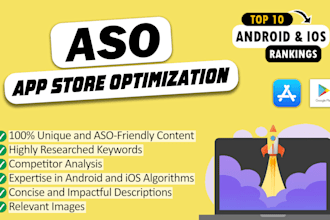 write aso optimized apps or games descriptions for you