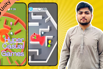 develop addictive trending hyper casual games for android or IOS in unity