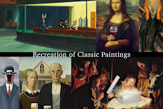 create you design in famous paintings style