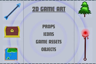 create 2d game assets, objects, props, icons for your games