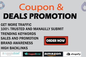 submit your coupon on popular 150 US websites and social media promotions