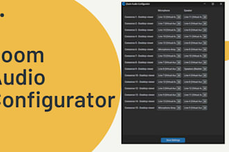 create a program to auto select zoom mic and speaker settings