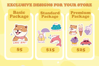 create cute kawaii sticker designs for your business