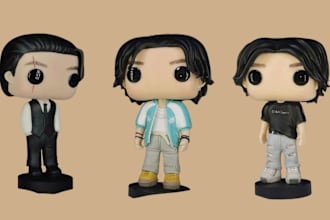 design custom 3d funko pop model, 3d toys, 3d model for 3d printing