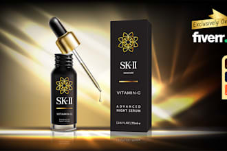 do modern and luxury label design or packaging box design with 3d mockup