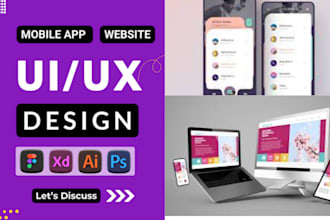 do complete mobile app ui ux design, website ui ux design, figma design