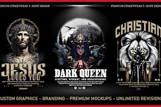 create custom christian streetwear t shirt design and graphic t shirt design
