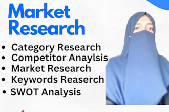 do competitor, category and swot analysis, market and keywords research