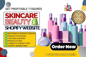 design skincare products moisturizer lotion cleanser spa beauty shopify website