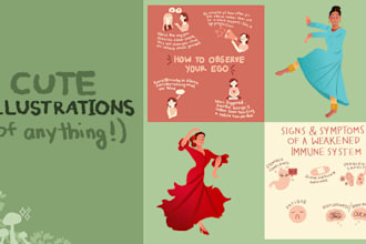 draw original cute illustrations of anything