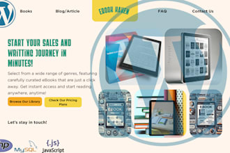 modern book author site or ebook author site