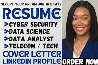 write cybersecurity telecommunication data science analyst IT engineering resume