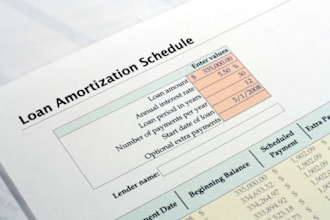 prepare loan and debt amortization schedule, lease schedule, loan calculator