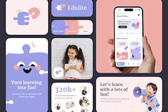 do mobile app design modern UI UX design kids learning app