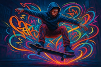 create digital art with background illustration for you