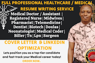 write professional nursing resume assistant doctor midwife doulas pharmacist CV