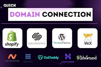 connect domain, fix or transfer domain to shopify wordpress wix squarespace