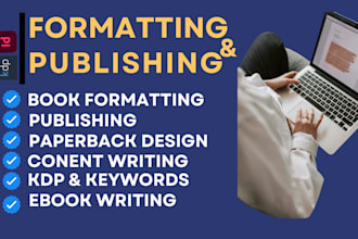 write, format, edit  upload book, ebook on amazon kdp, paperback design, kdp