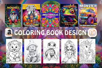 create coloring book pages and book covers for amazon KDP