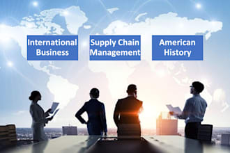 do international business, supply chain and american history research
