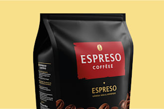 design chocolate bar wrapper, coffee bag,  coffee packaging, coffee pouch