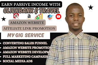 bulid amazon store clickbank affiliate link promotion travel affiliate website