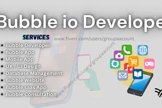 bubble io developer, web app, bubble app, mvp adalo, bubble saas app, ai website