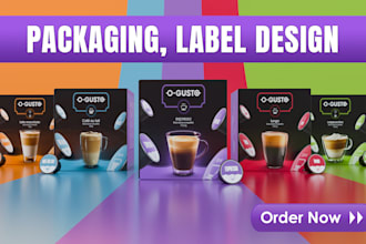 create an eye catching coffee packaging design label box