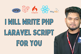 write custom laravel PHP script code for your project