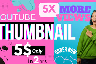 design amazing eyecatchy youtube thumbnail design in 2 hrs