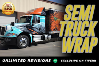 design professional wrap box truck box trailer semi truck