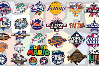 design custom nba, world series, mlb, all star and parody logo for your brand