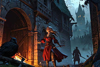 draw dark and medieval fantasy illustrations, and horror art