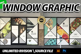 design window graphic, shopfront,storefront,vehicle wrap design