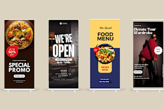design roll up, pull up, signage design, retractable banner