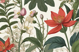 craft a beautiful botanical or floral illustration
