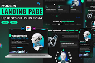 design landing page with figma, xd, PSD or landing page UI UX design