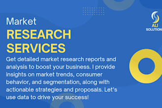 do market research, business research, competitor analysis and their reports