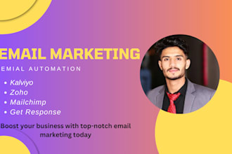 do email marketing on  getresponse, zoho mailchimp, kalviyo