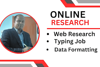 do online research, typing and web research