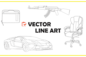 draw vector line art illustration and create outline of any image