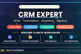 be your zoho,suit, sugar, monday crm expert