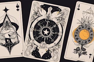 great minimalist tattoo design and tarot card