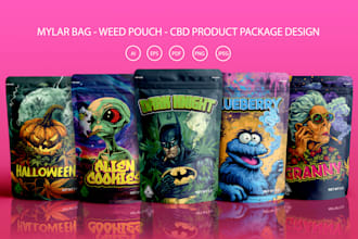 design weed, cannabis packaging, mylar bag, jar label design