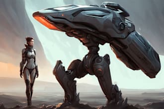 create a sci fi art and sci fi character art