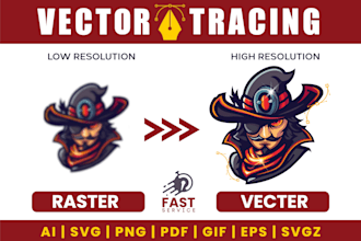 convert your jpg to vector, redesign, fix, and modify your logo