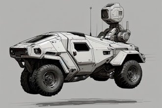 design sci fi vehicle and character