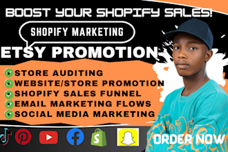 do shopify marketing and etsy website promotion to boost shopify store sales